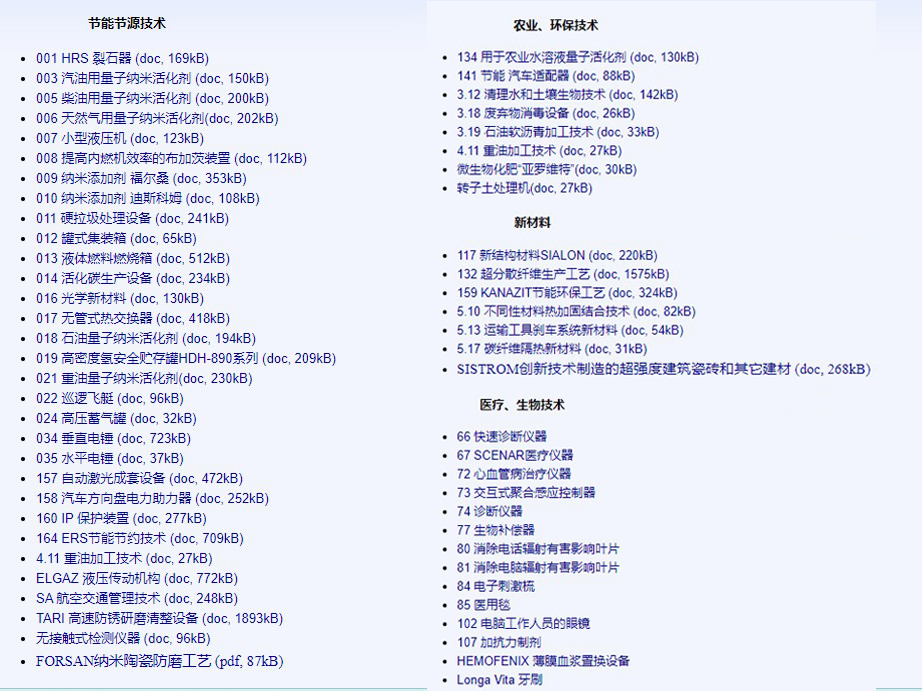 俄罗斯高新技术产品